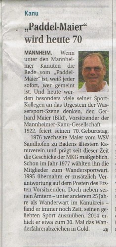 Artikel im Mannheimer Morgen am 27.09.2013